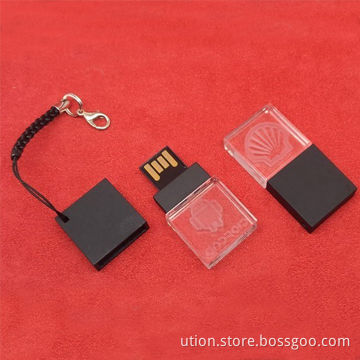 Crystal USB Flash Drive with 8GB Capacity, Supports Password Protection and Bootable Function